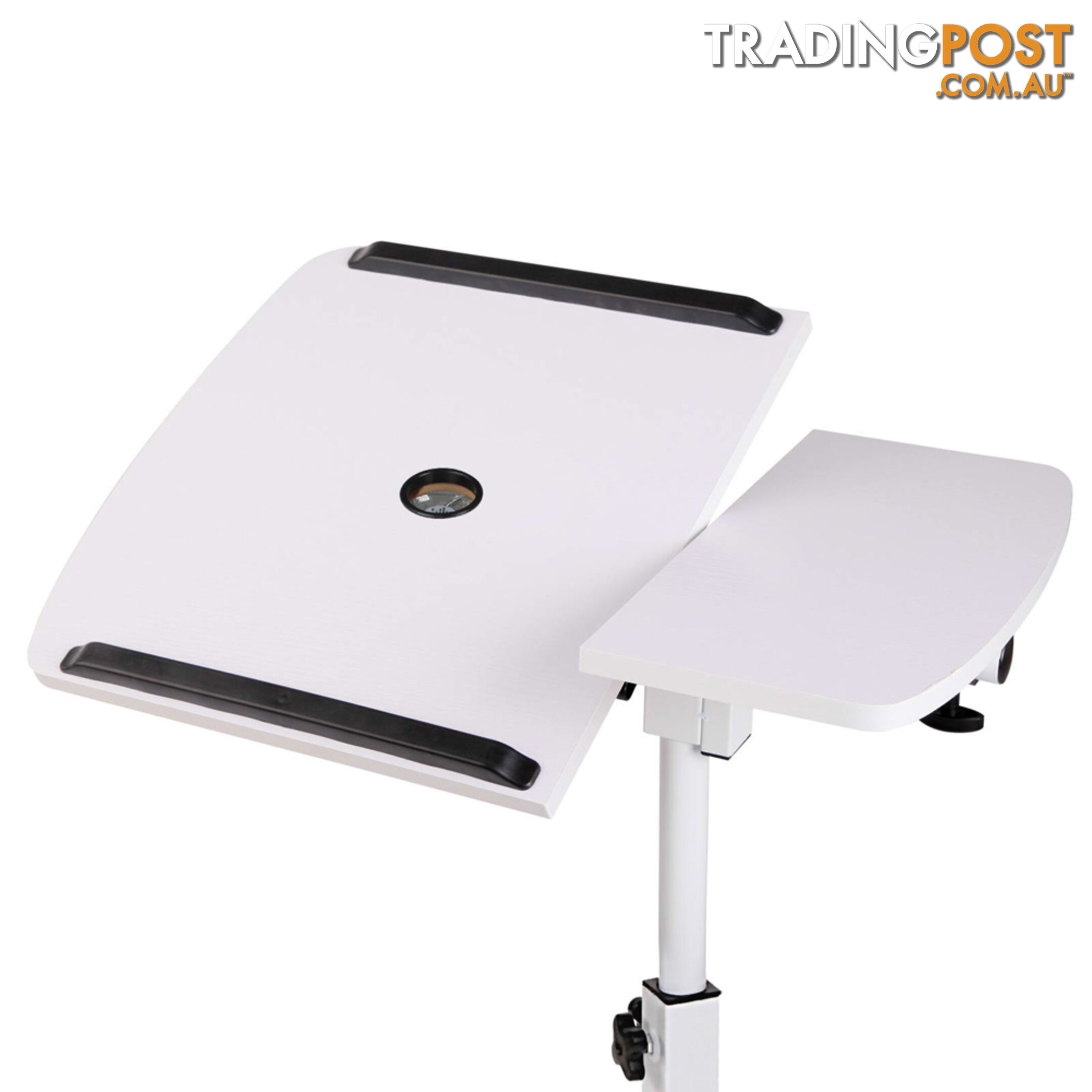 Rotating Mobile Laptop Adjustable Desk w/ USB Cooler White