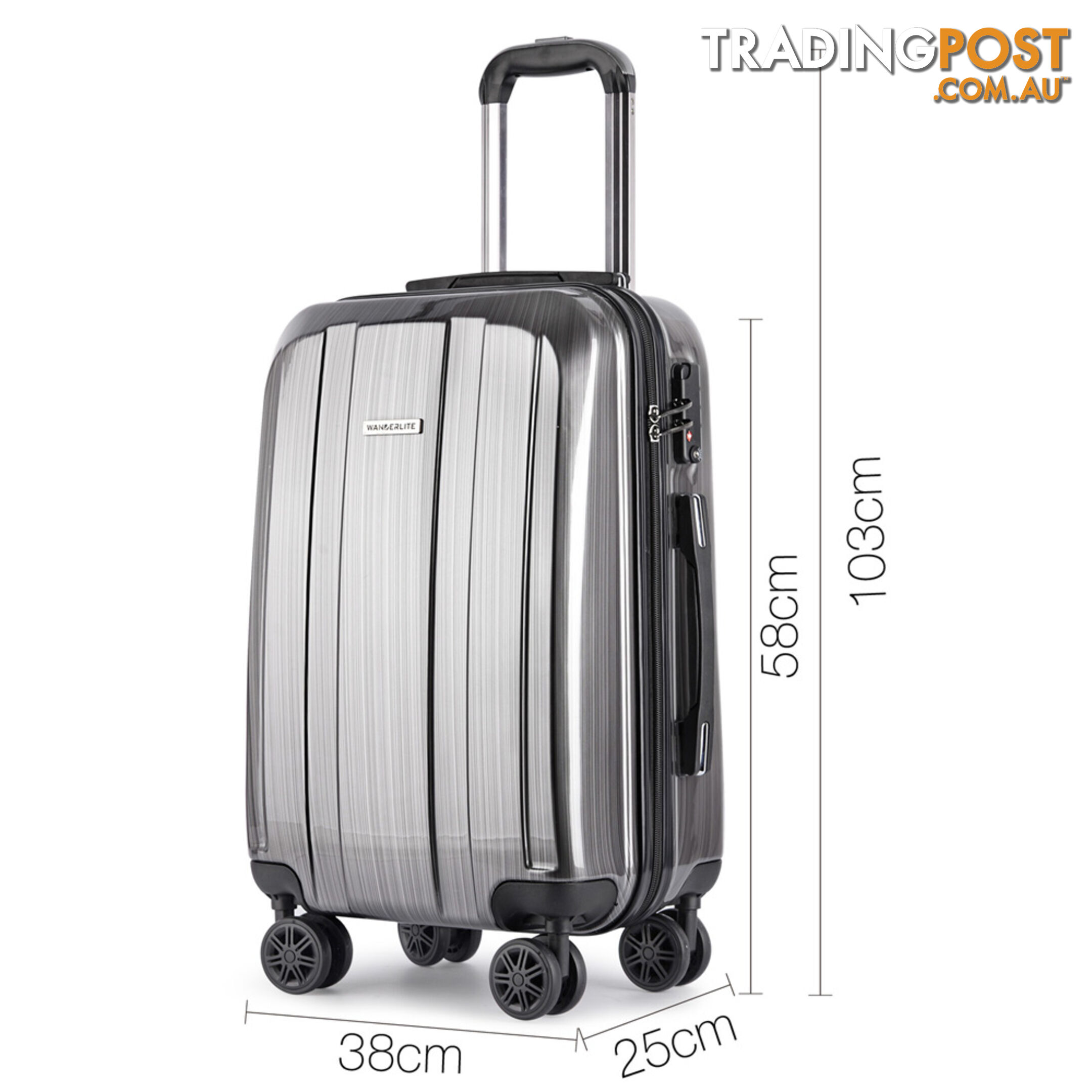 Set of 2 Premium Hard Shell Travel Luggage with TSA Lock - Grey