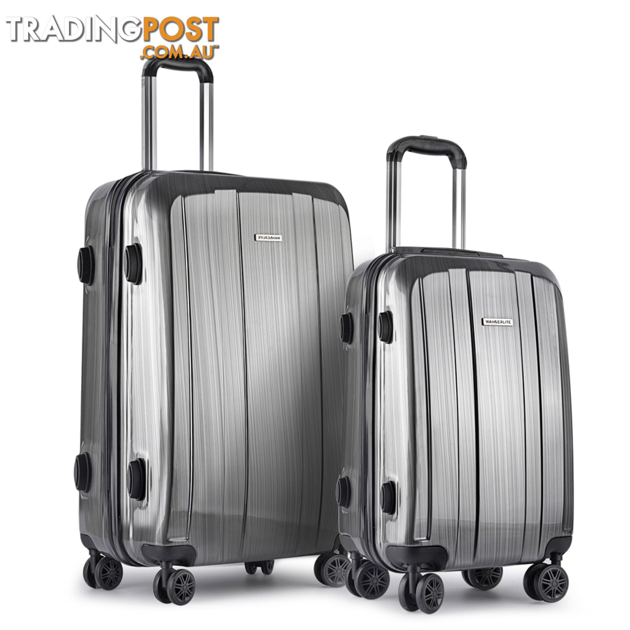 Set of 2 Premium Hard Shell Travel Luggage with TSA Lock - Grey
