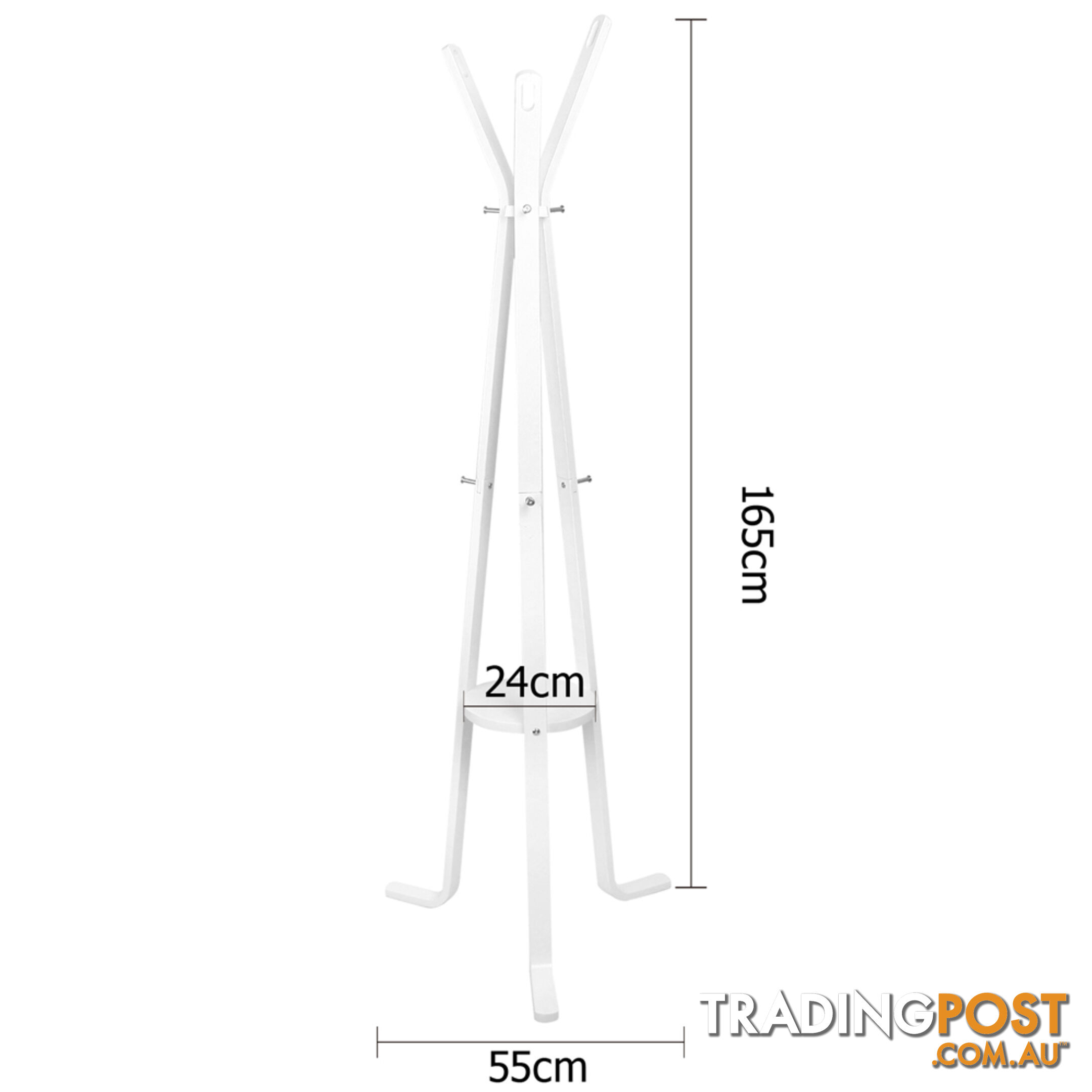 Wooden Coat Rack Clothes Stand Hanger White