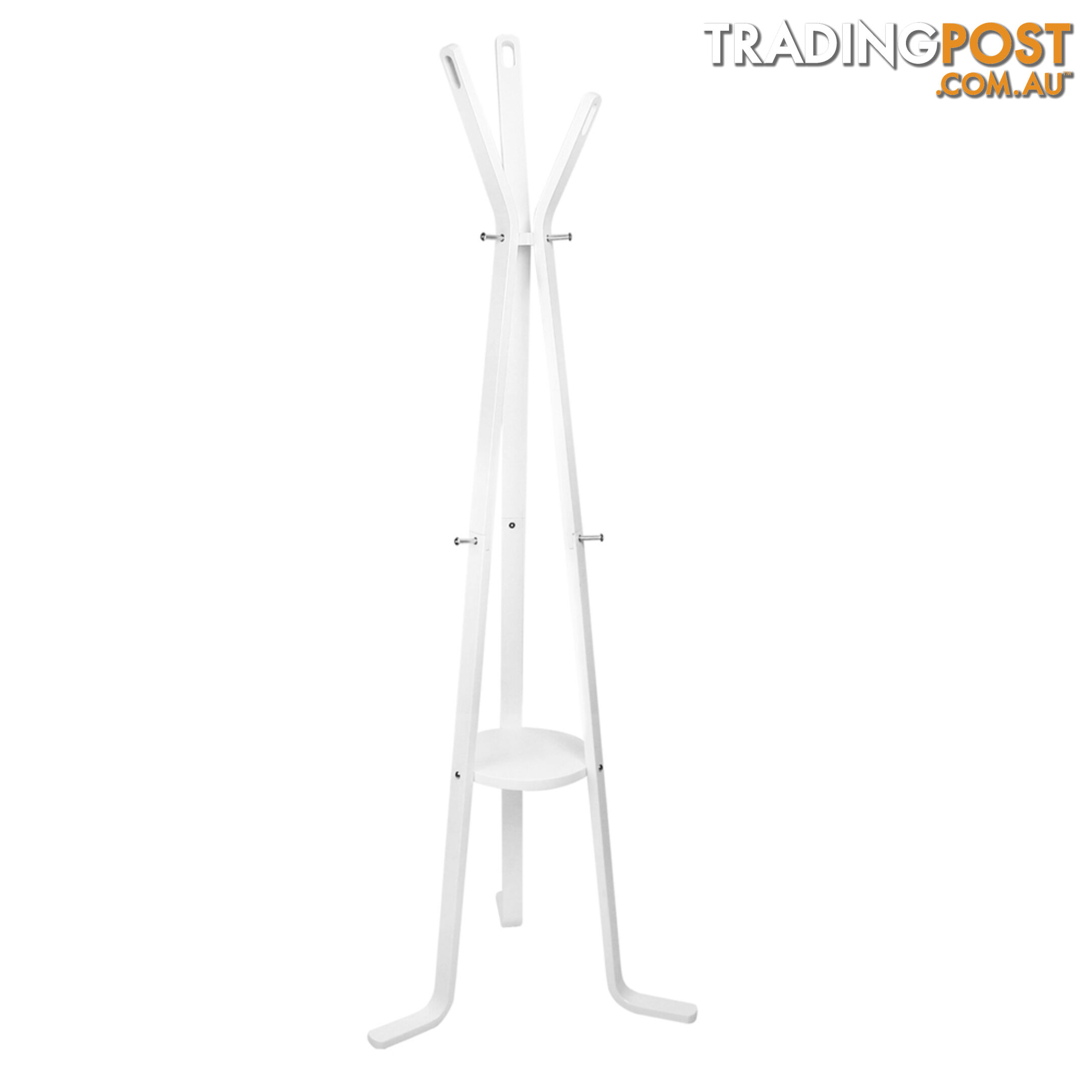 Wooden Coat Rack Clothes Stand Hanger White