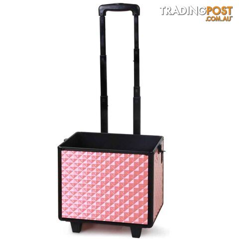 7 in 1 Portable Beauty Make up Cosmetic Trolley Case Pink