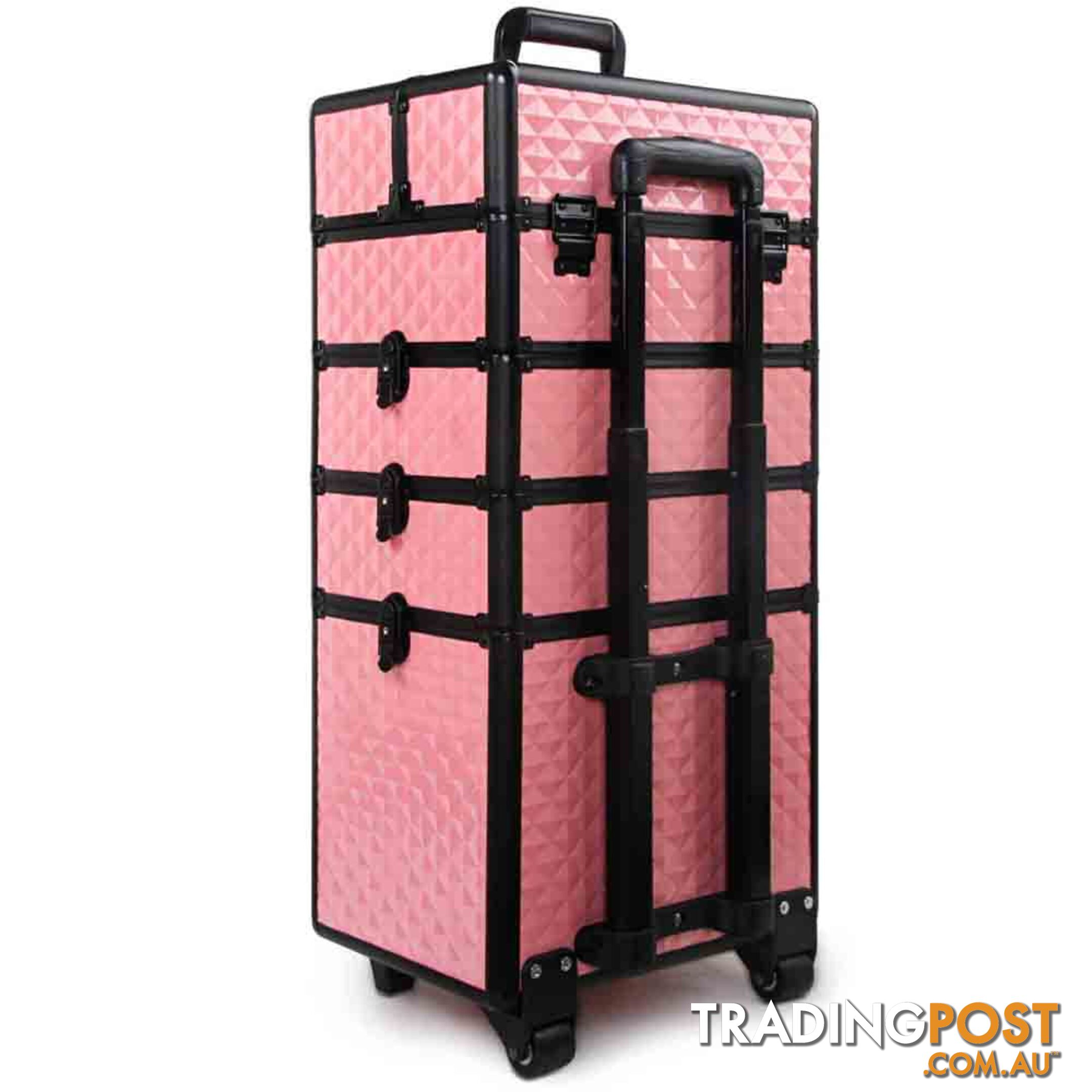 7 in 1 Portable Beauty Make up Cosmetic Trolley Case Pink