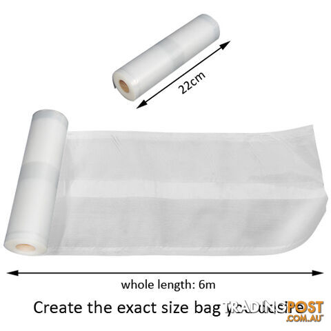 Set of 2 Vacuum Food Sealer Storage Roll 6m x 22cm - photo 2 of 4