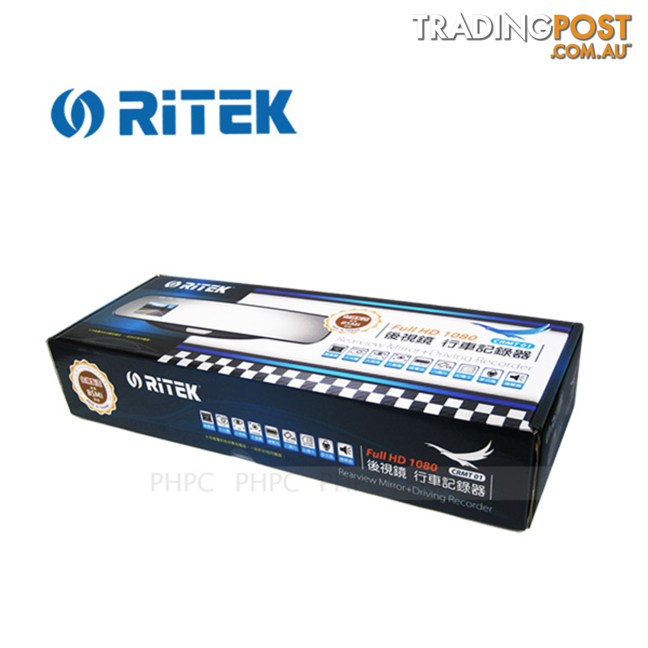 Ritek Full HD 1080 CRMT 01 Rearview Mirror + Driving Recorder