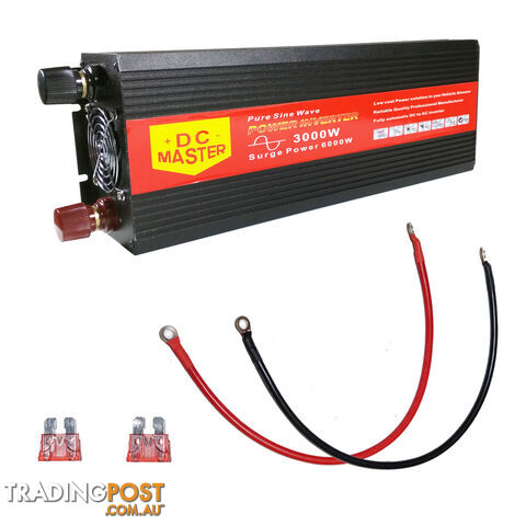PURE SINE WAVE 3000W MAX 6000W 12V-240V POWER INVERTER CAR CARAVAN CAMPING BOAT - photo 3 of 4