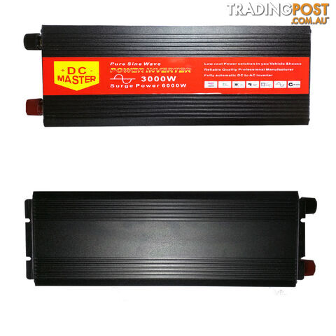 PURE SINE WAVE 3000W MAX 6000W 12V-240V POWER INVERTER CAR CARAVAN CAMPING BOAT - photo 2 of 4