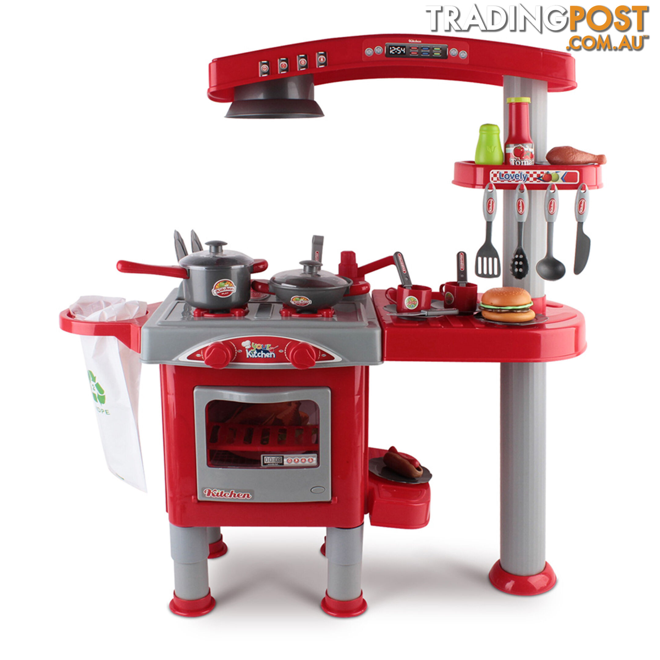 Kitchen Pretend Play Set Red