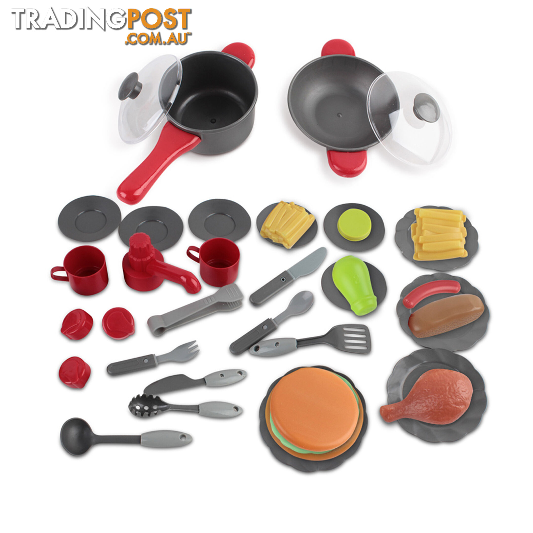 Kitchen Pretend Play Set Red