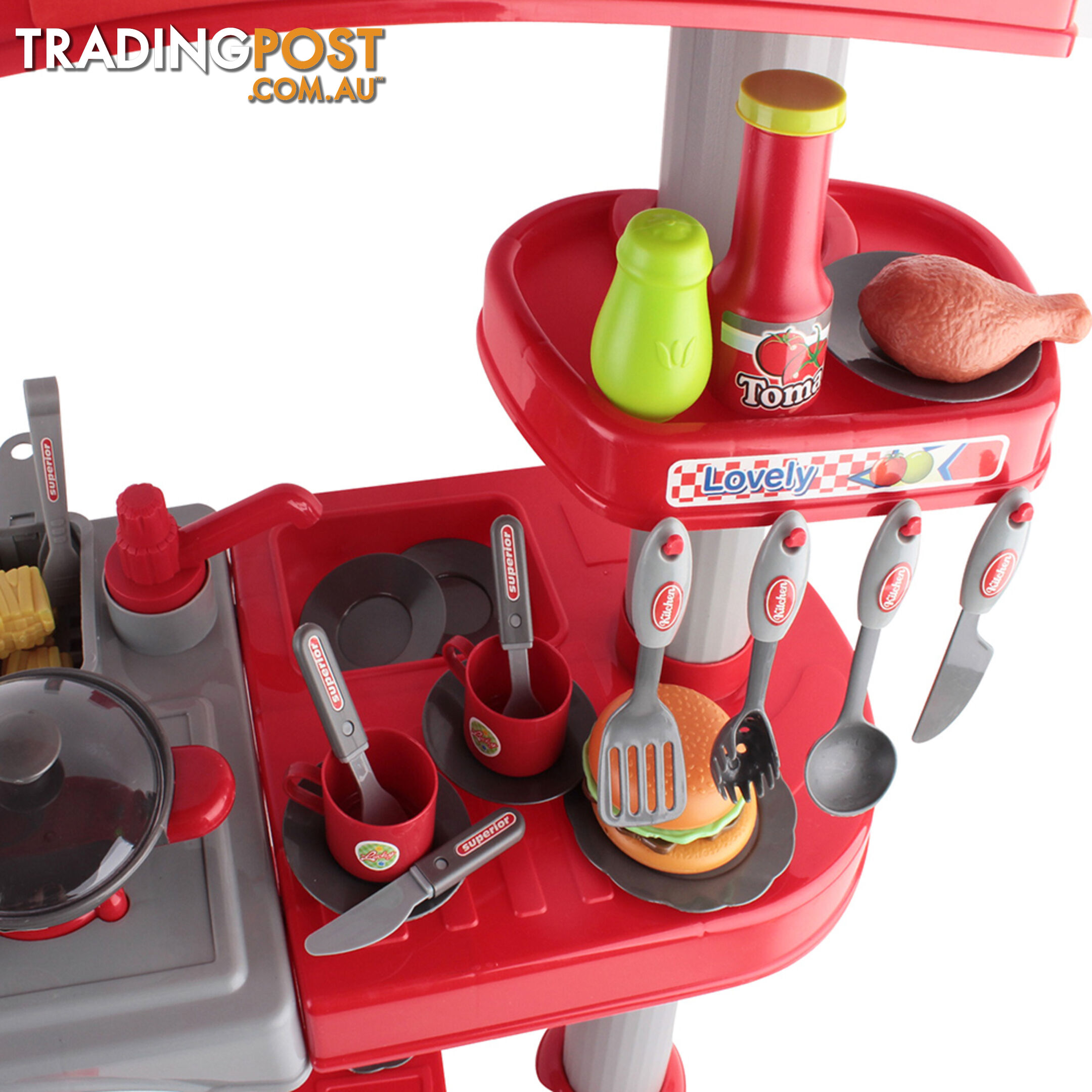 Kitchen Pretend Play Set Red