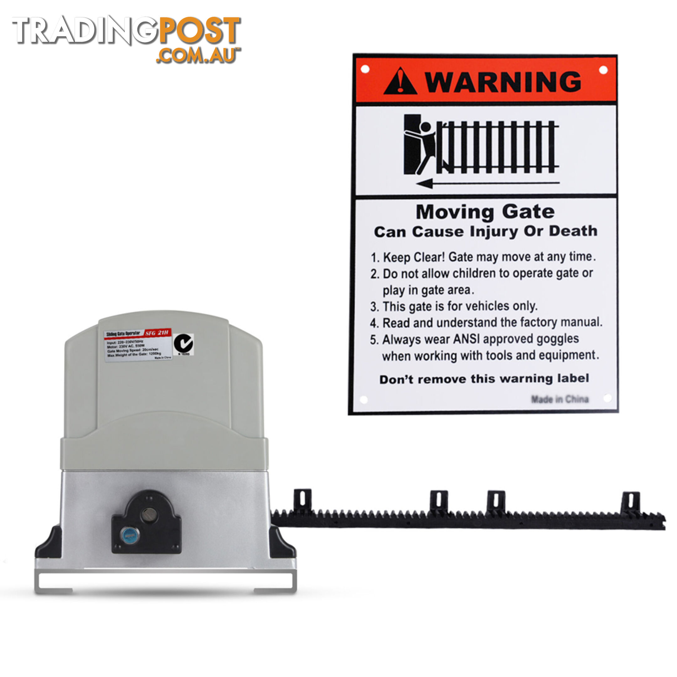 Automatic Sliding Gate Opener  - 1200KG - 6M with Hardware Kit & Keypad