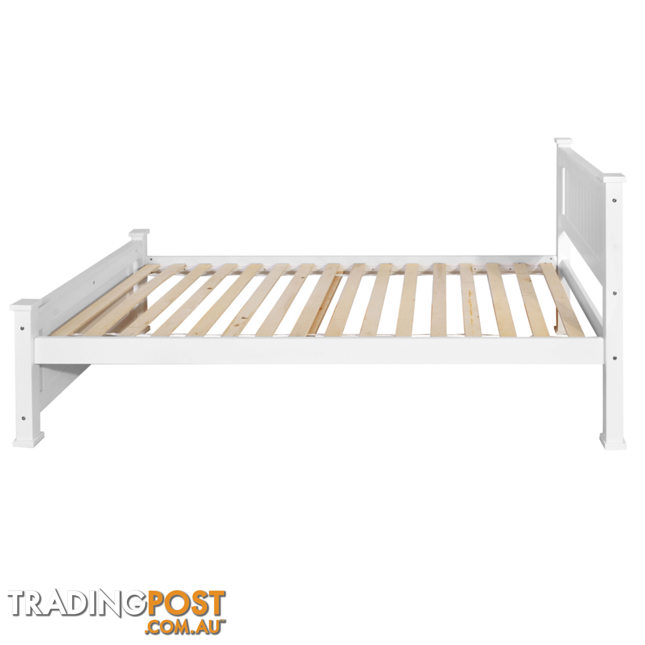 Wooden Bed Frame Pine Wood King Single White