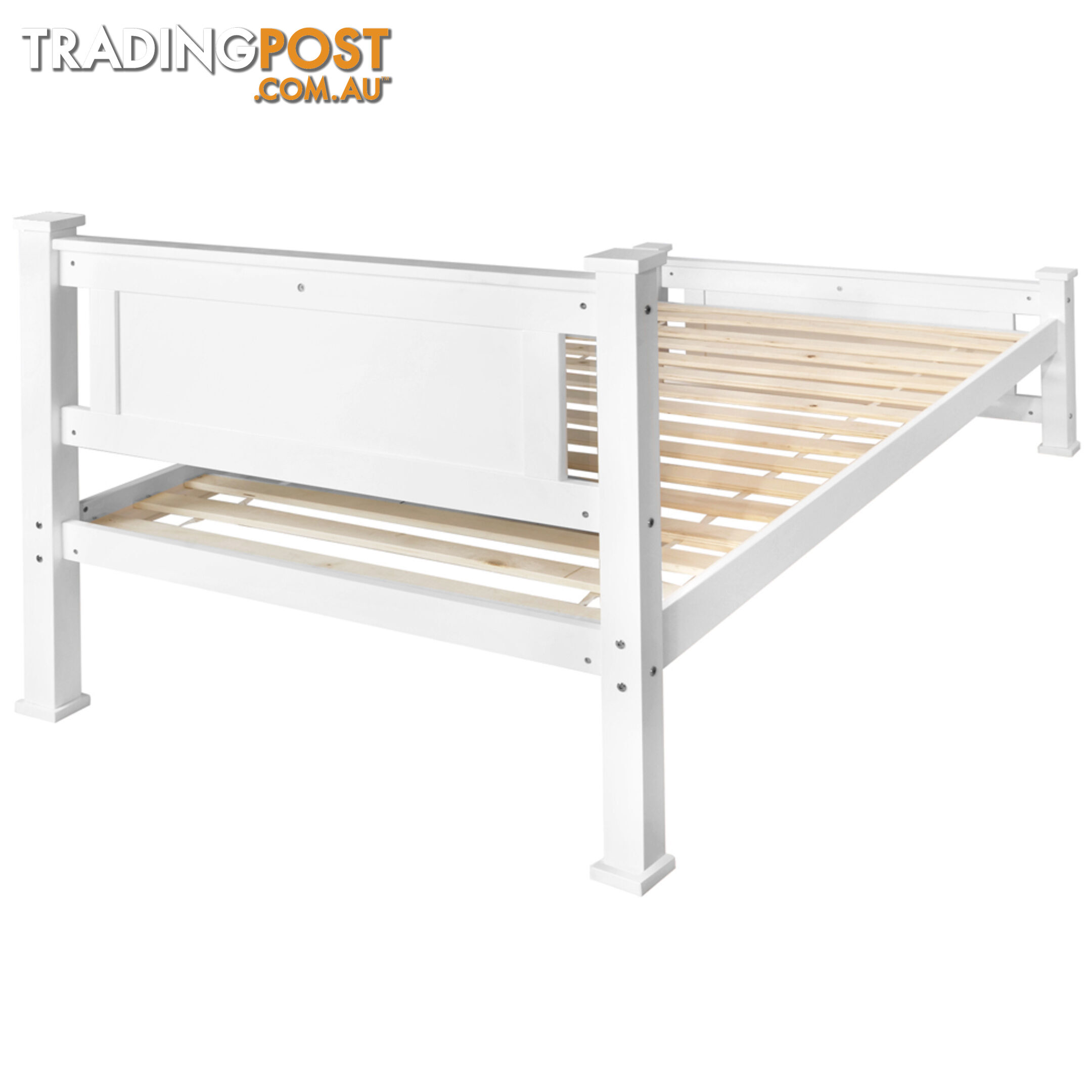 Wooden Bed Frame Pine Wood King Single White