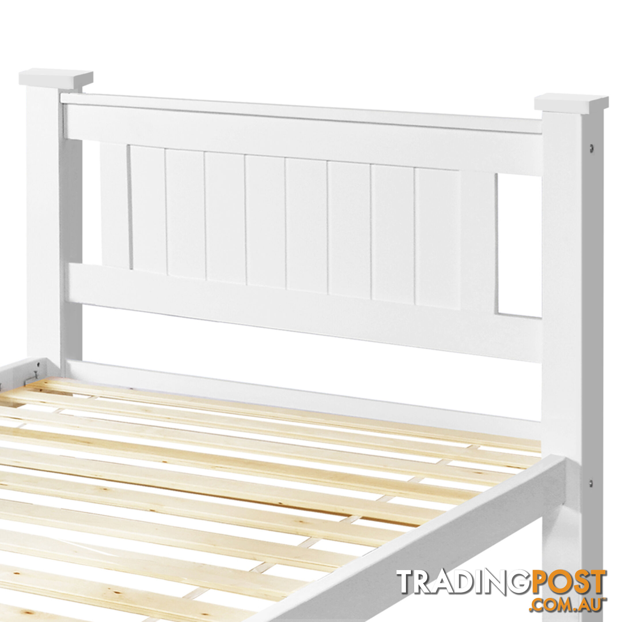 Wooden Bed Frame Pine Wood King Single White