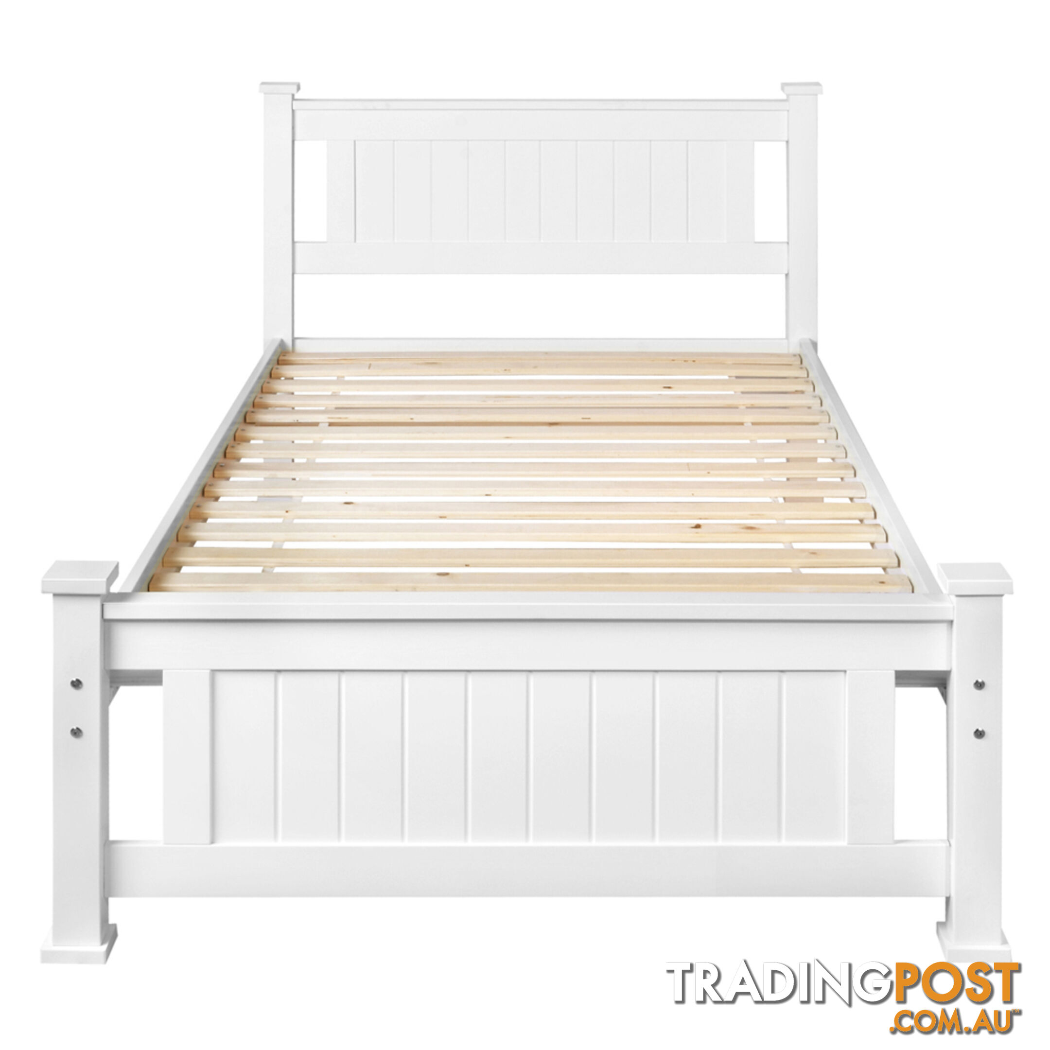 Wooden Bed Frame Pine Wood King Single White