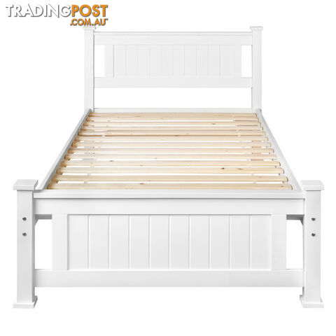 Wooden Bed Frame Pine Wood King Single White