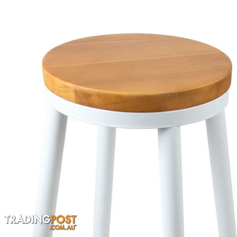 Set of 2 Round White Stackable Bar Stools - photo 4 of 8