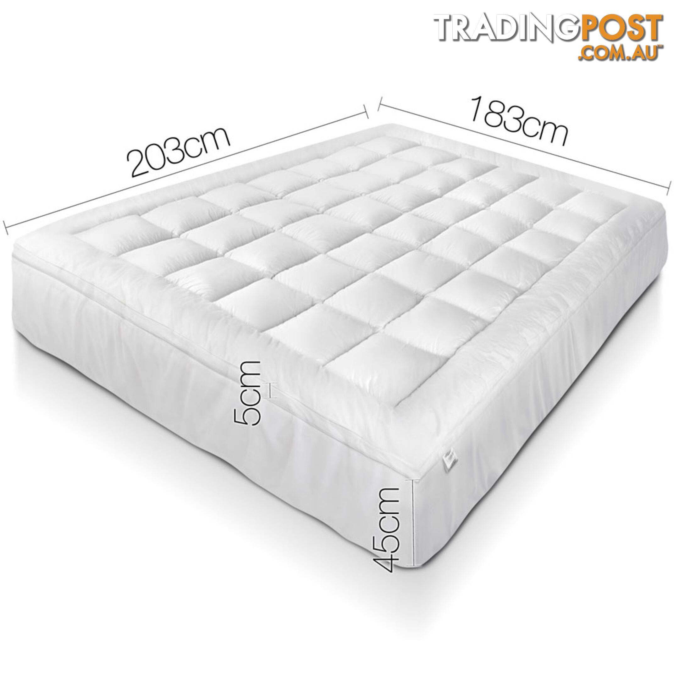 Bamboo Pillowtop Mattress Topper 5cm - King