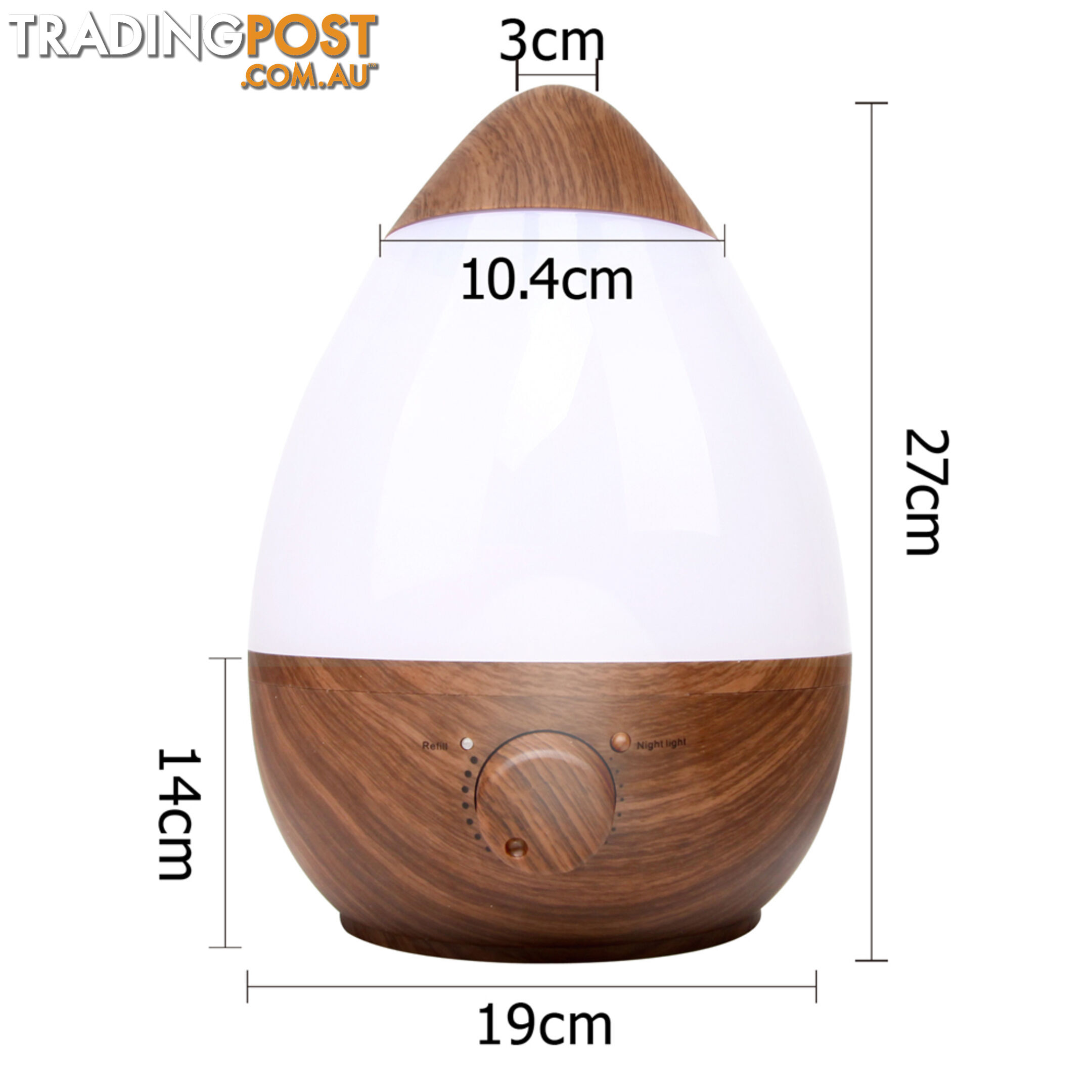 Ultrasonic Cool Mist Air Humidifier 2.3L Dark Wood