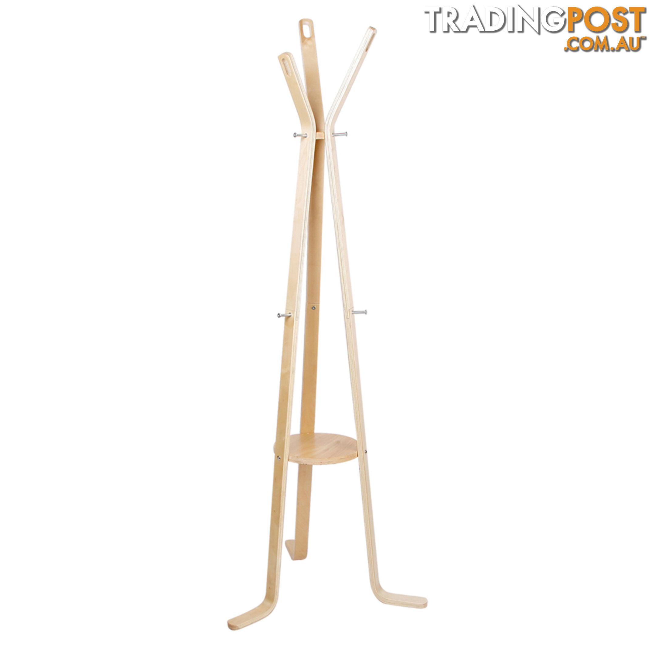 Wooden Coat Rack Clothes Stand Hanger Light Wood