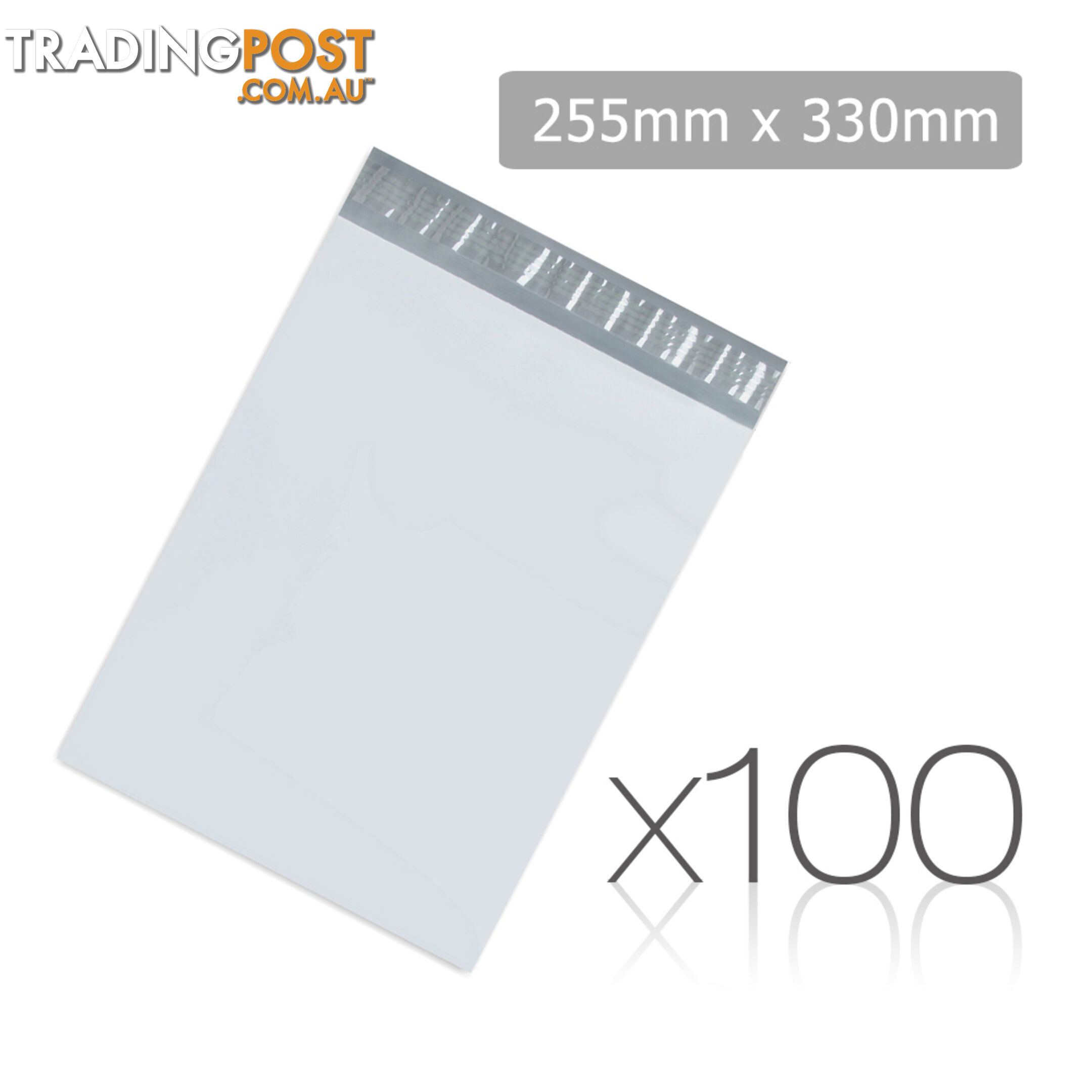 Set of 100 Poly Mailer Bags - 225 x 330mm