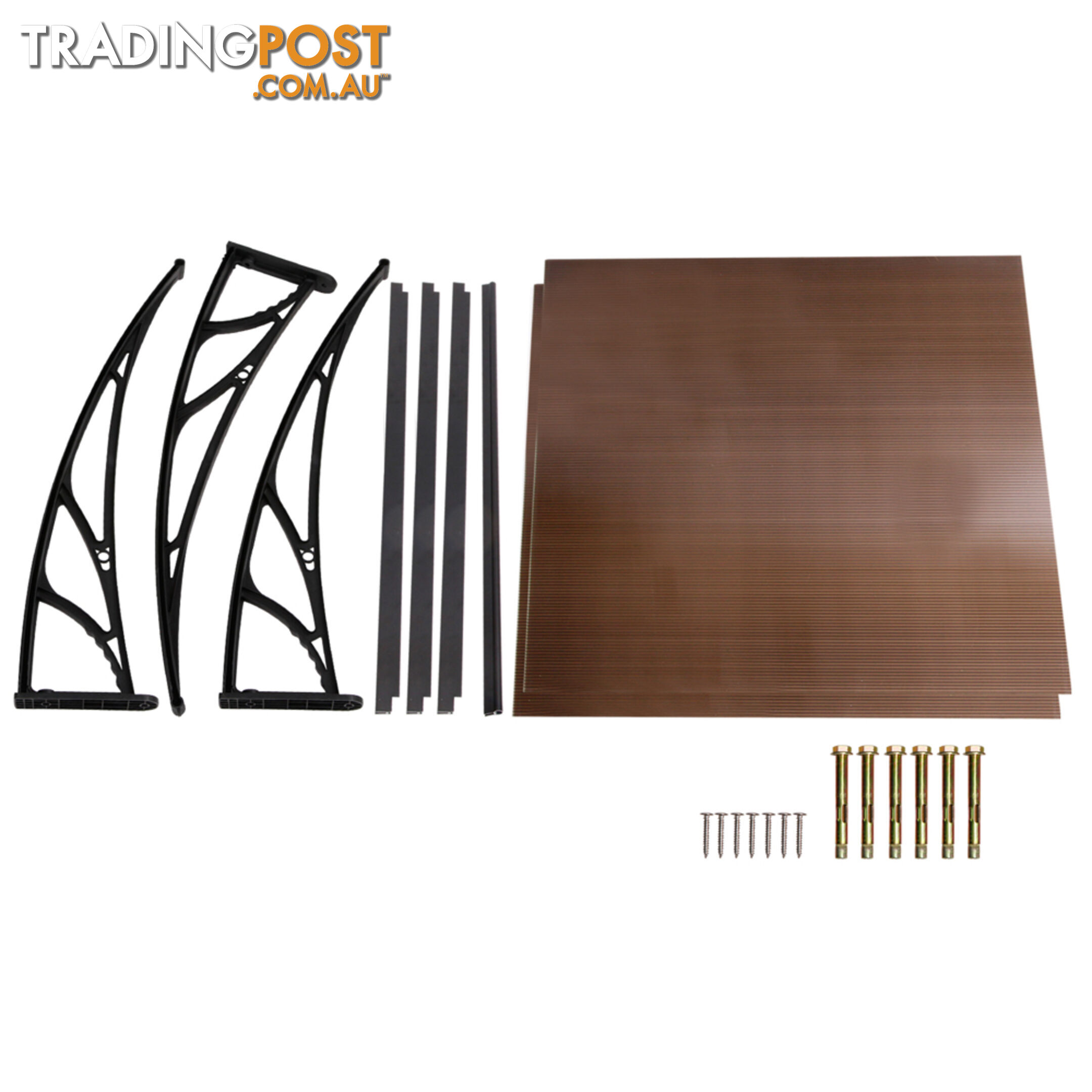 DIY Window Door Awning Cover Brown 100 x 200cm