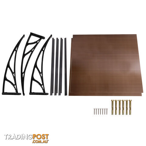 DIY Window Door Awning Cover Brown 100 x 200cm