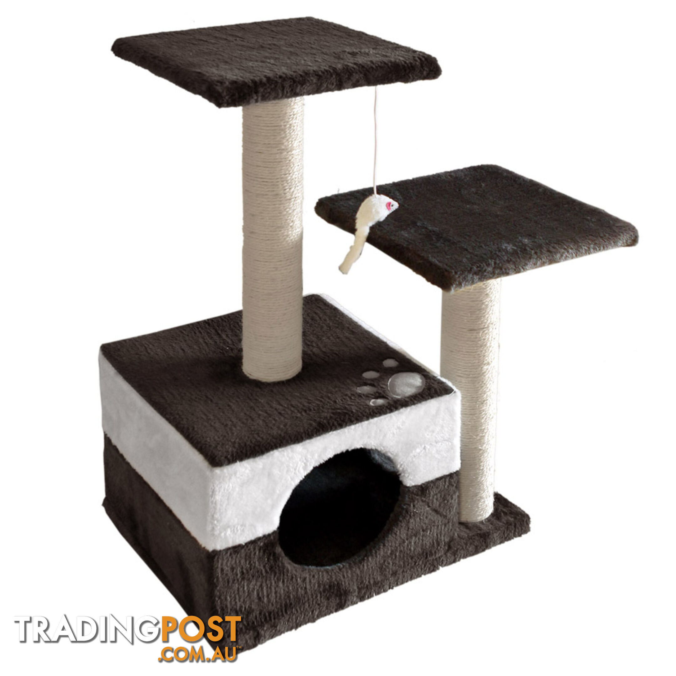 Cat Scratching Poles Post Furniture Tree 70cm White Dark Grey