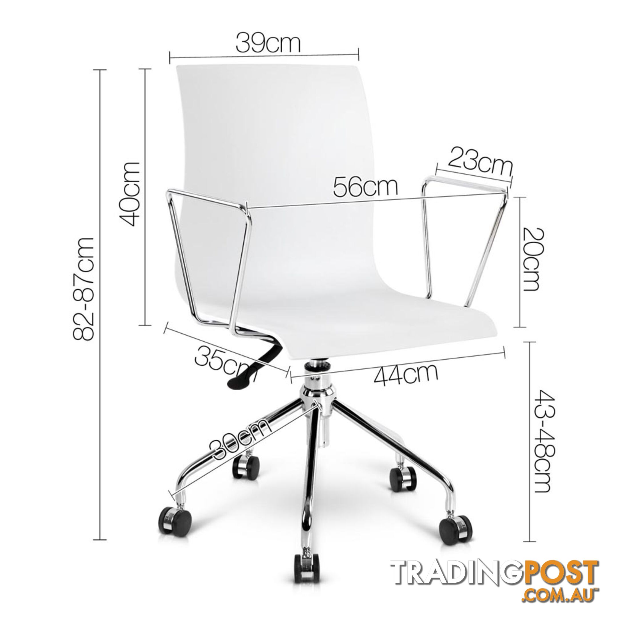 Modern Office Chair with Armrests White