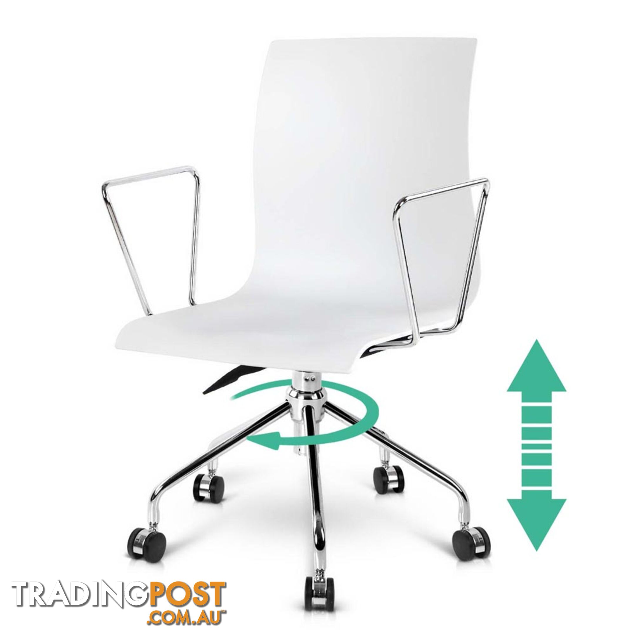 Modern Office Chair with Armrests White