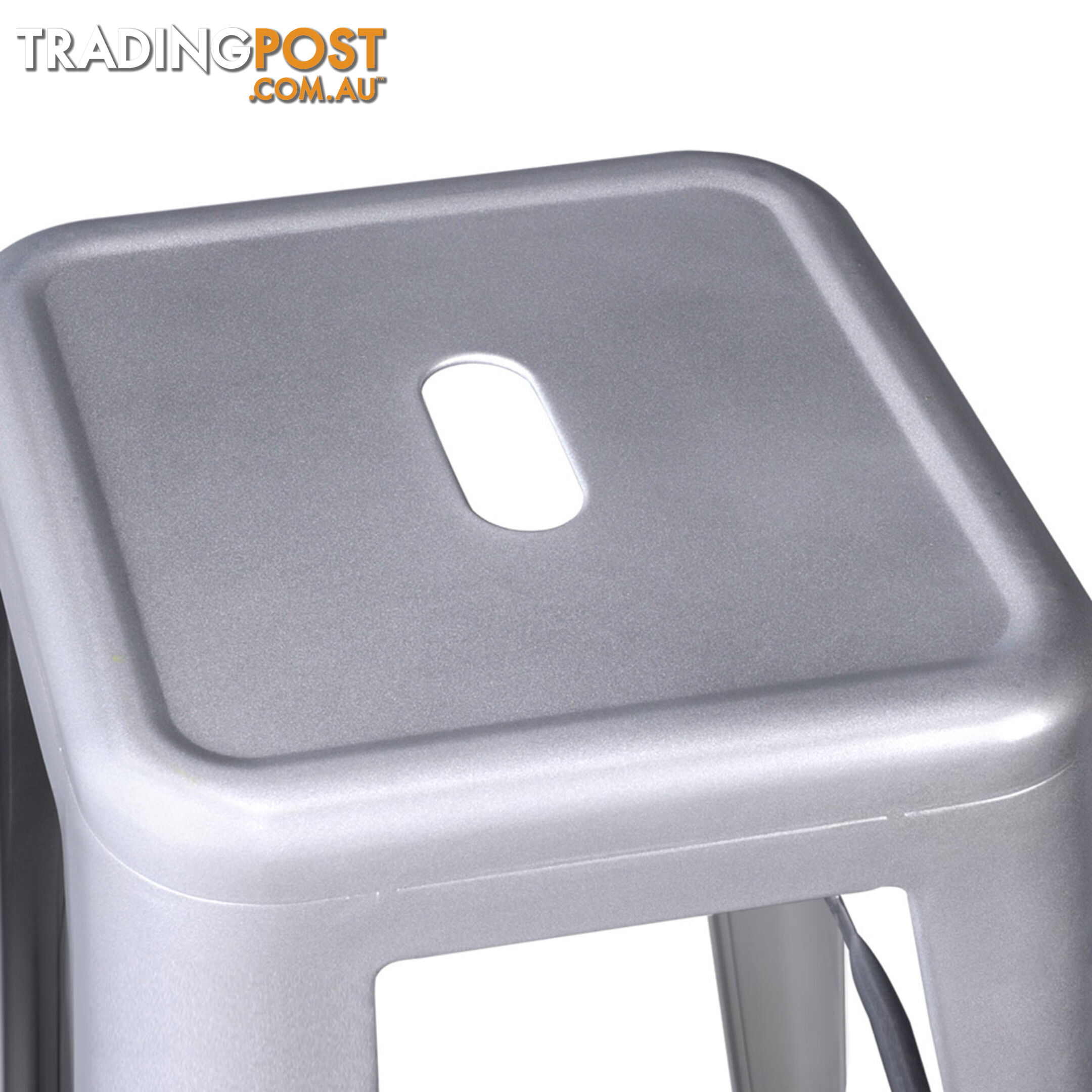 Set of 2 Steel Kitchen Bar Stool 76cm Metallic Silver