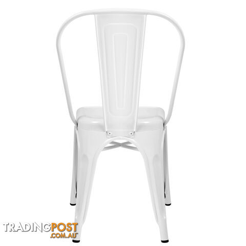 Set of 4 Replica Tolix Dining Metal Chair Gloss White