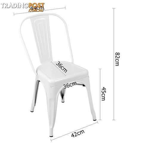 Set of 4 Replica Tolix Dining Metal Chair Gloss White