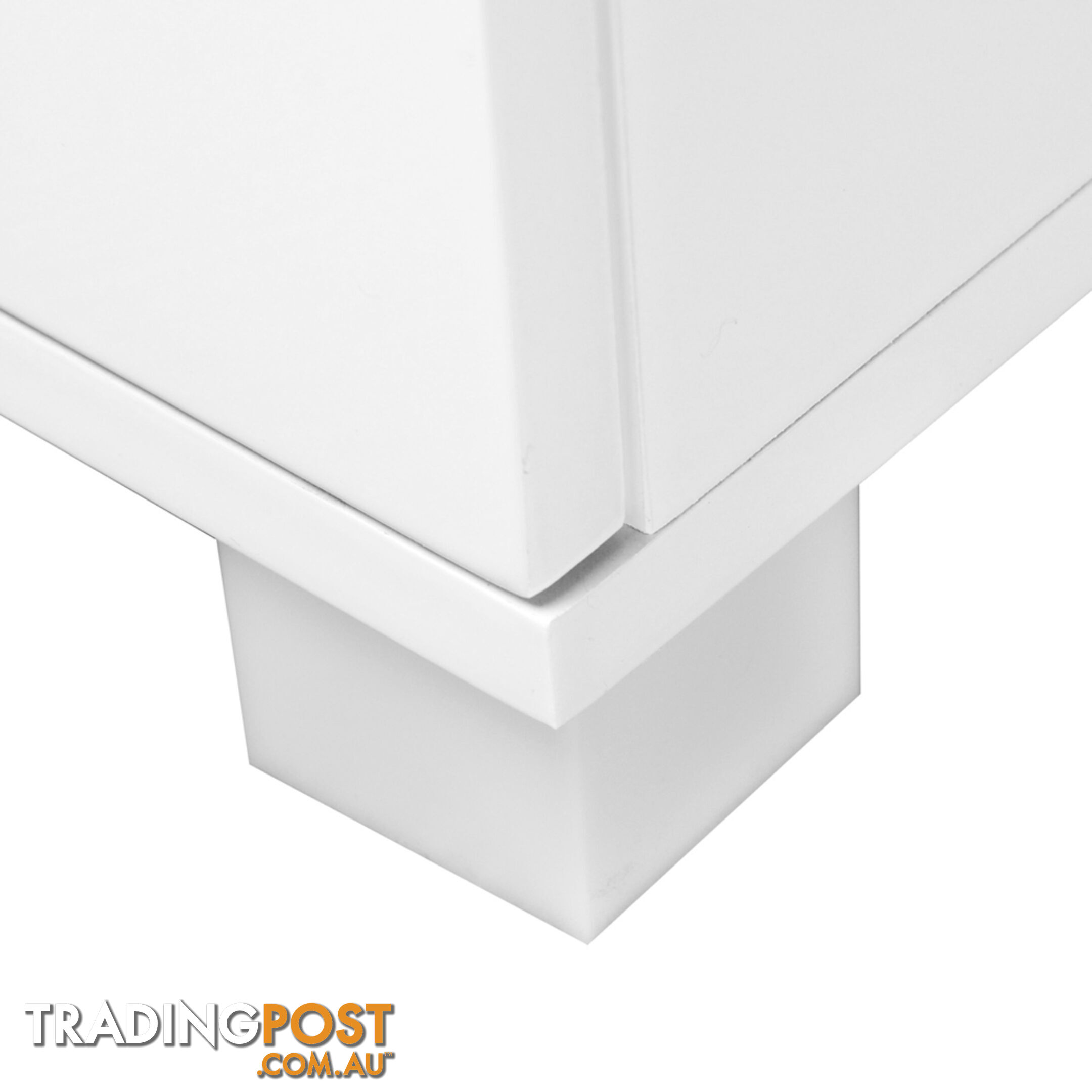 High Gloss Two Drawers Bedside Table Cabinet Lamp Unit White