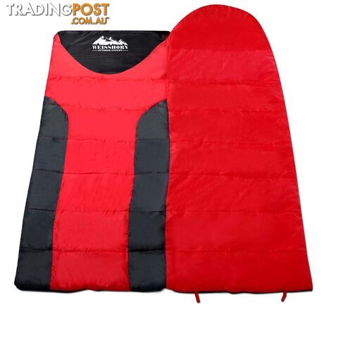 Camping Envelope Sleeping Bag Single Red Black - photo 4 of 12