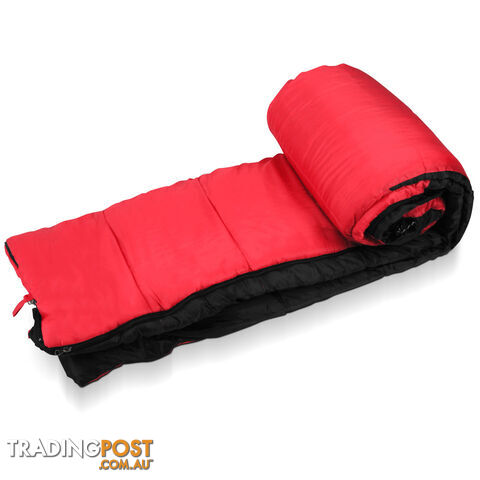 Camping Envelope Sleeping Bag Single Red Black - photo 5 of 12