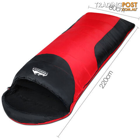 Camping Envelope Sleeping Bag Single Red Black - photo 2 of 12