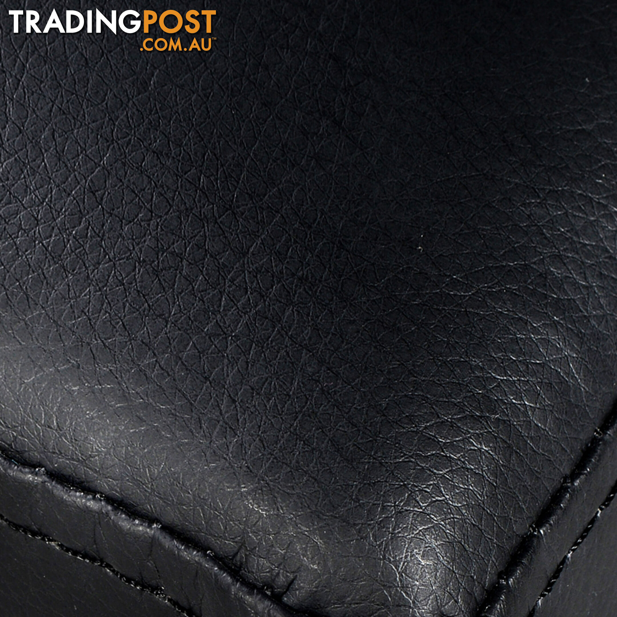 Faux Leather Storage Ottoman Large Black