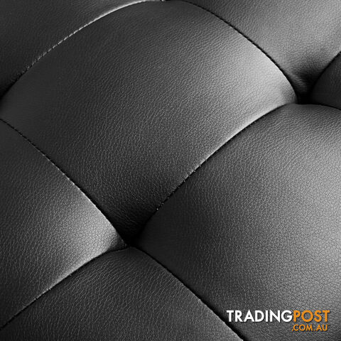 Large Ottoman PU Leather Chest Storage Box Foot Stool Black - photo 5 of 9
