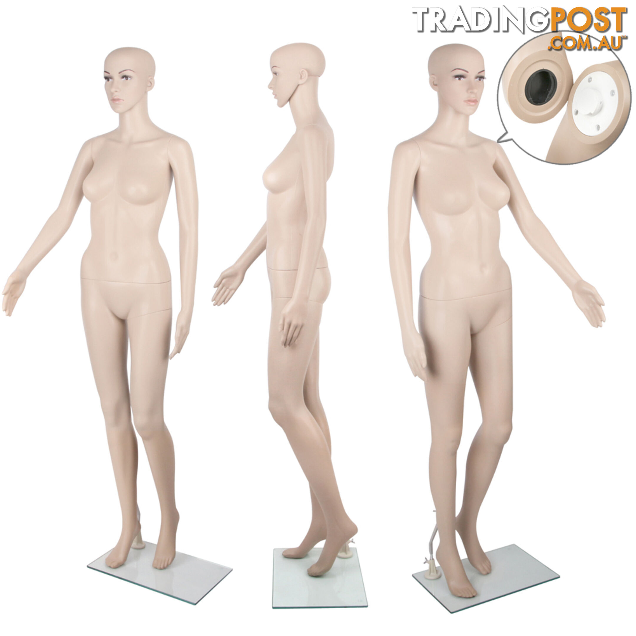 Full Body Female Mannequin Cloth Display Tailor Dressmaker Skin Tone 175cm