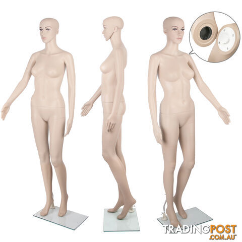 Full Body Female Mannequin Cloth Display Tailor Dressmaker Skin Tone 175cm