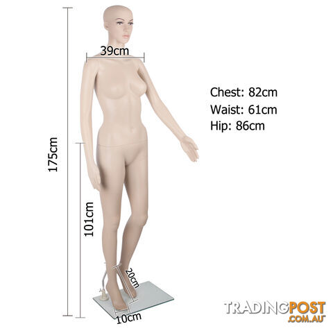 Full Body Female Mannequin Cloth Display Tailor Dressmaker Skin Tone 175cm