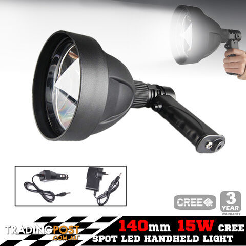 15W CREE LED Handheld Spot Light Rechargeable Spotlight Hunting Shooting T6 12V