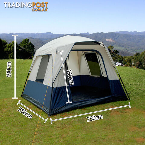 4 Person Family Camping Tent Navy Grey