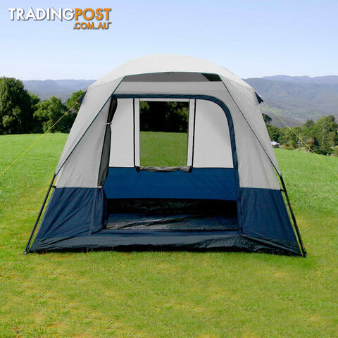 4 Person Family Camping Tent Navy Grey