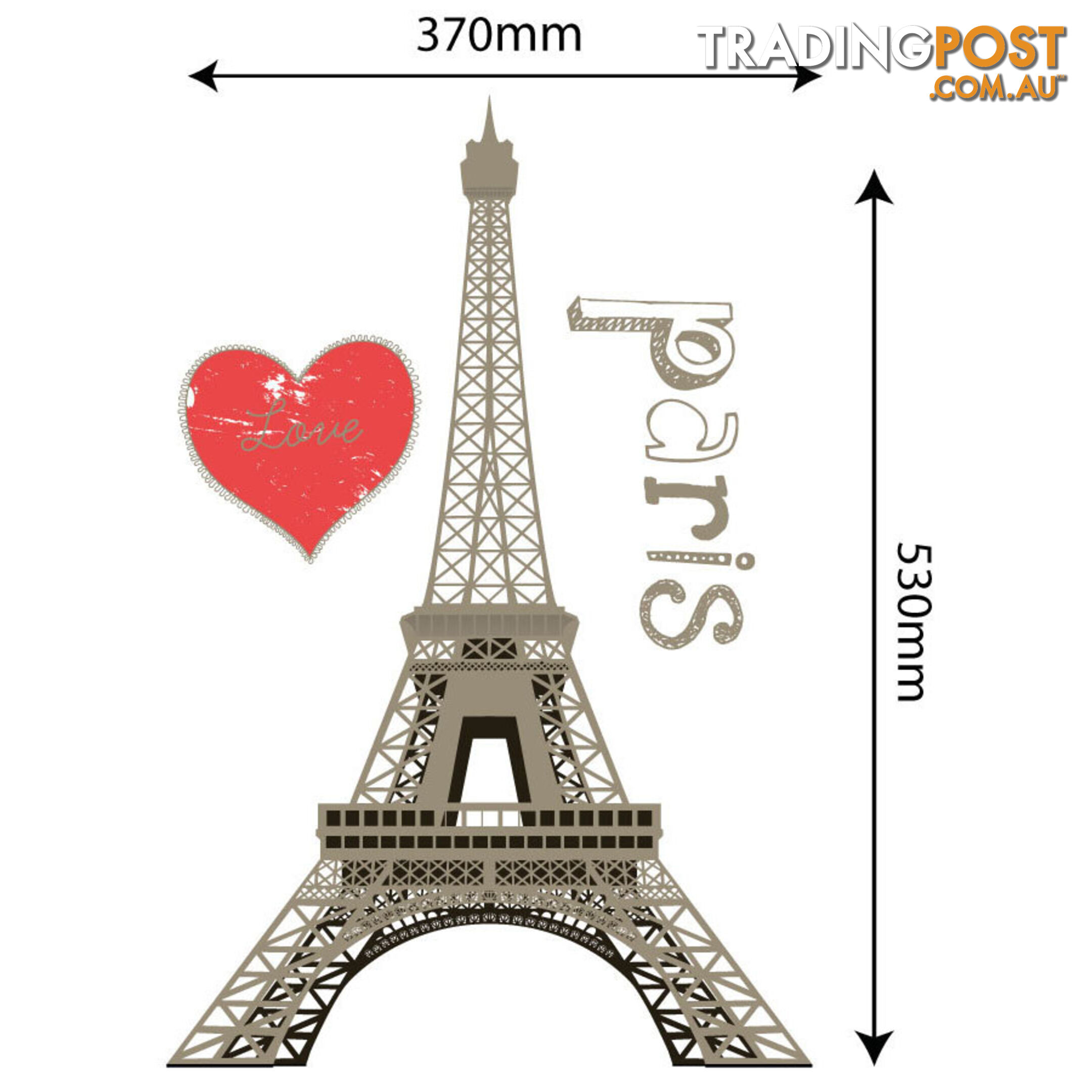 Large Size Paris Eiffel Tower Wall Stickers - Totally Movable