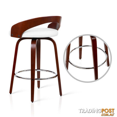 Set of 2 Cherry Wood Bar Stools with Chrome Footrest - photo 5 of 11