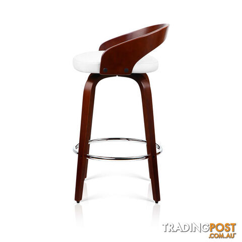 Set of 2 Cherry Wood Bar Stools with Chrome Footrest - photo 4 of 11