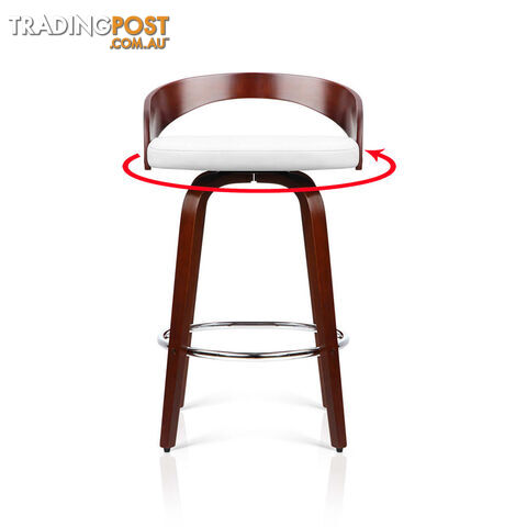 Set of 2 Cherry Wood Bar Stools with Chrome Footrest - photo 3 of 11
