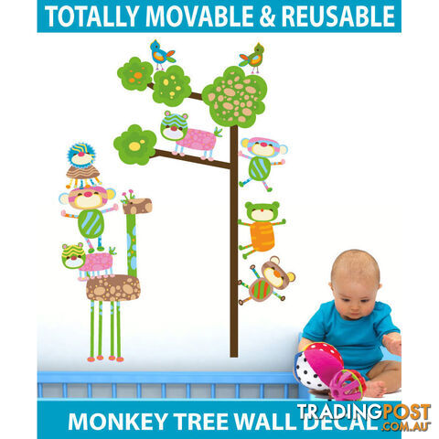 Medium Size Funky Monkeys in a Tree Wall Stickers  - Totally movable